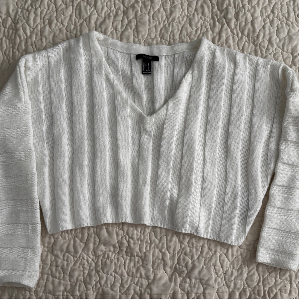 Forever 21 Cream Knit Sweater